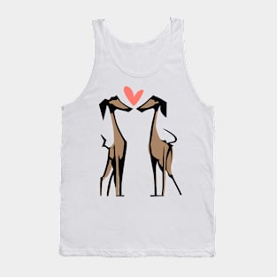 Two greyhound dogs in heart Tank Top